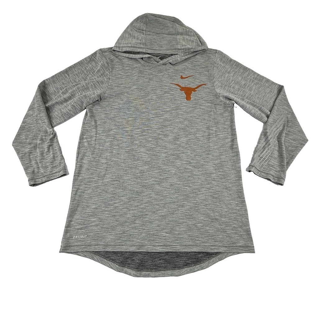 Nike Dri Fit Texas Longhorns Lightweight Hoodie Heather Gray‎ Mens Medium